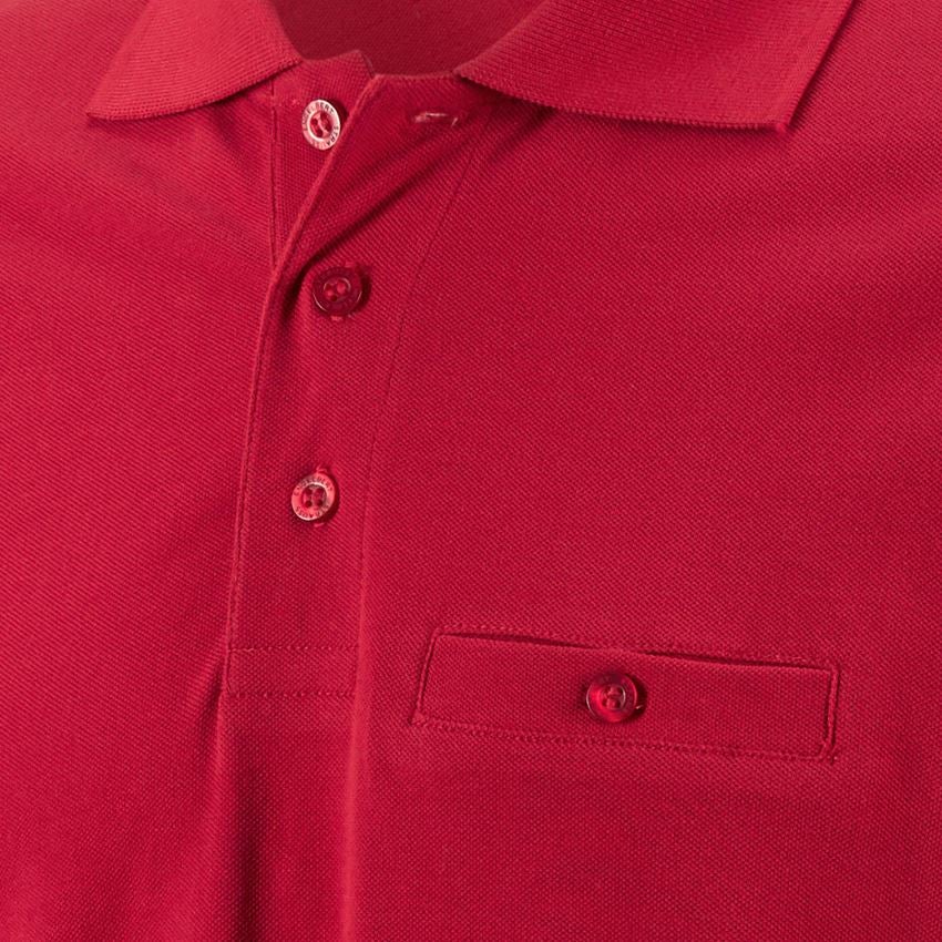 Témata: e.s. Longsleeve-Polo tričko cotton Pocket + červená 2