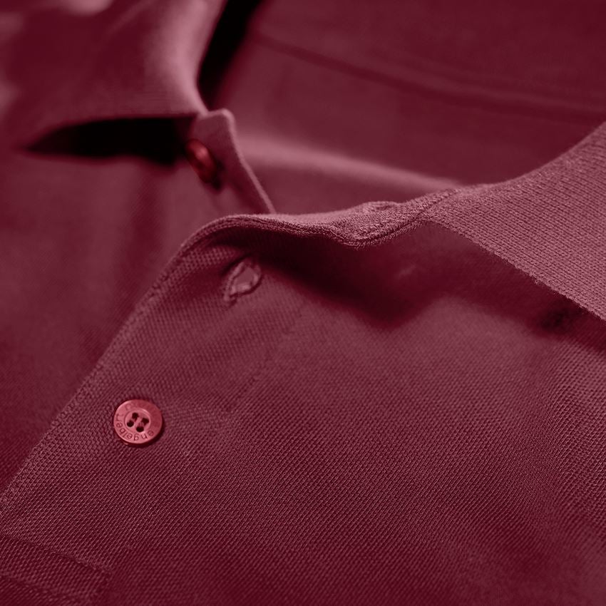 Trička, svetry & košile: e.s. Longsleeve-Polo tričko cotton Pocket + bordó 2