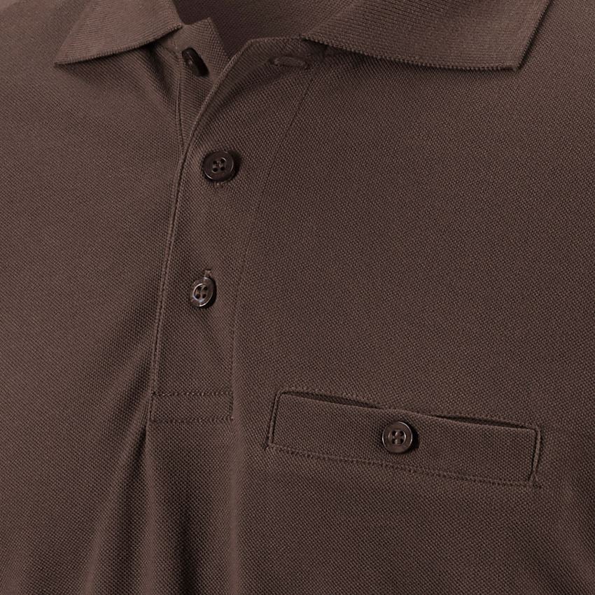 Trička, svetry & košile: e.s. Longsleeve-Polo tričko cotton Pocket + kaštan 2