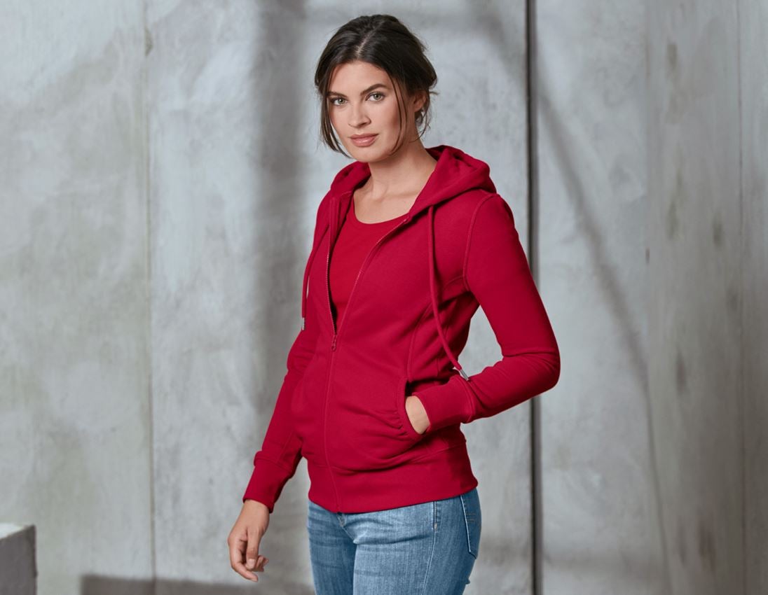 Trička | Svetry | Košile: e.s. Hoody-Bunda Sweat poly cotton, dámské + ohnivě červená