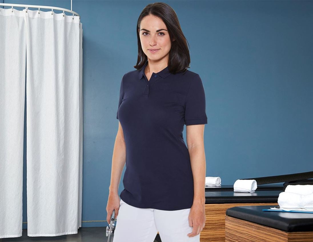 Trička | Svetry | Košile: e.s. Pique-Polo cotton stretch, dámské + tmavomodrá