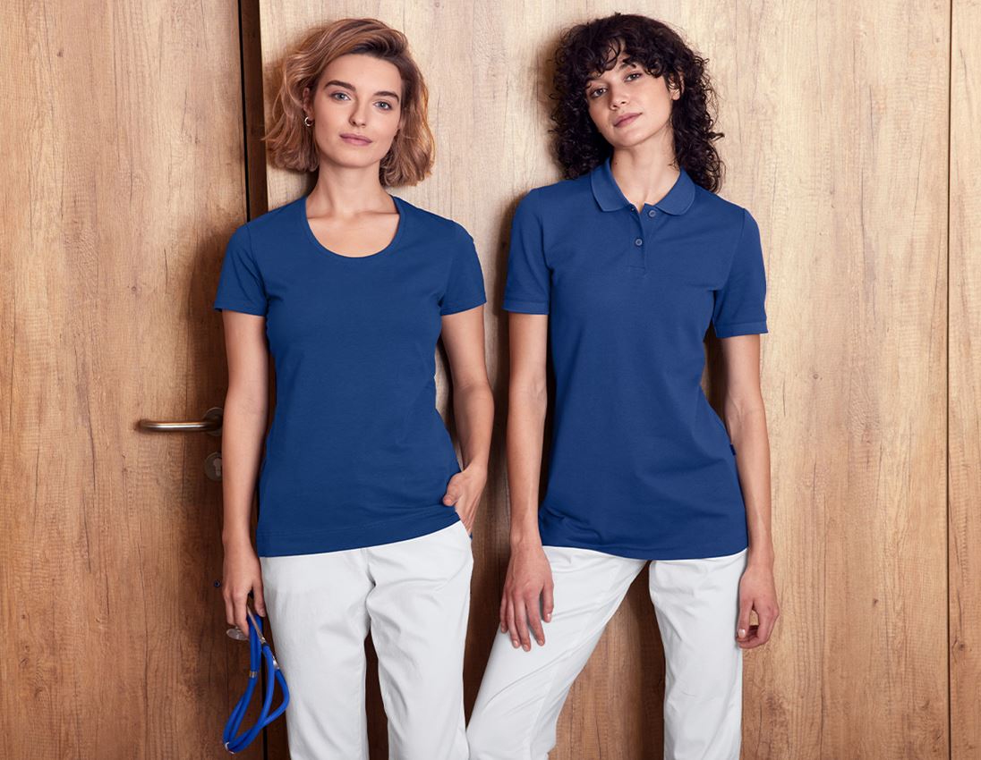 Trička | Svetry | Košile: e.s. Pique-Polo cotton stretch, dámské + alkalická modrá