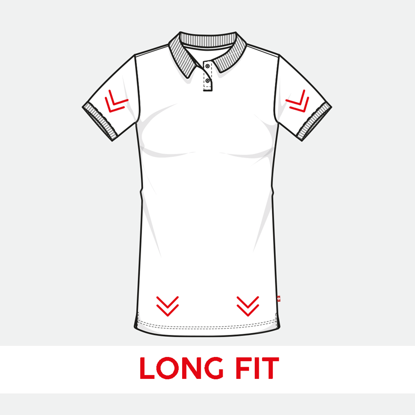 Trička | Svetry | Košile: e.s. Pique-Polo cotton stretch, dámské, long fit + antracit 2
