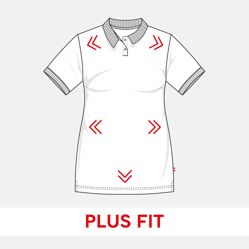Trička | Svetry | Košile: e.s. Pique-Polo cotton stretch, dámské, plus fit + bílá 2