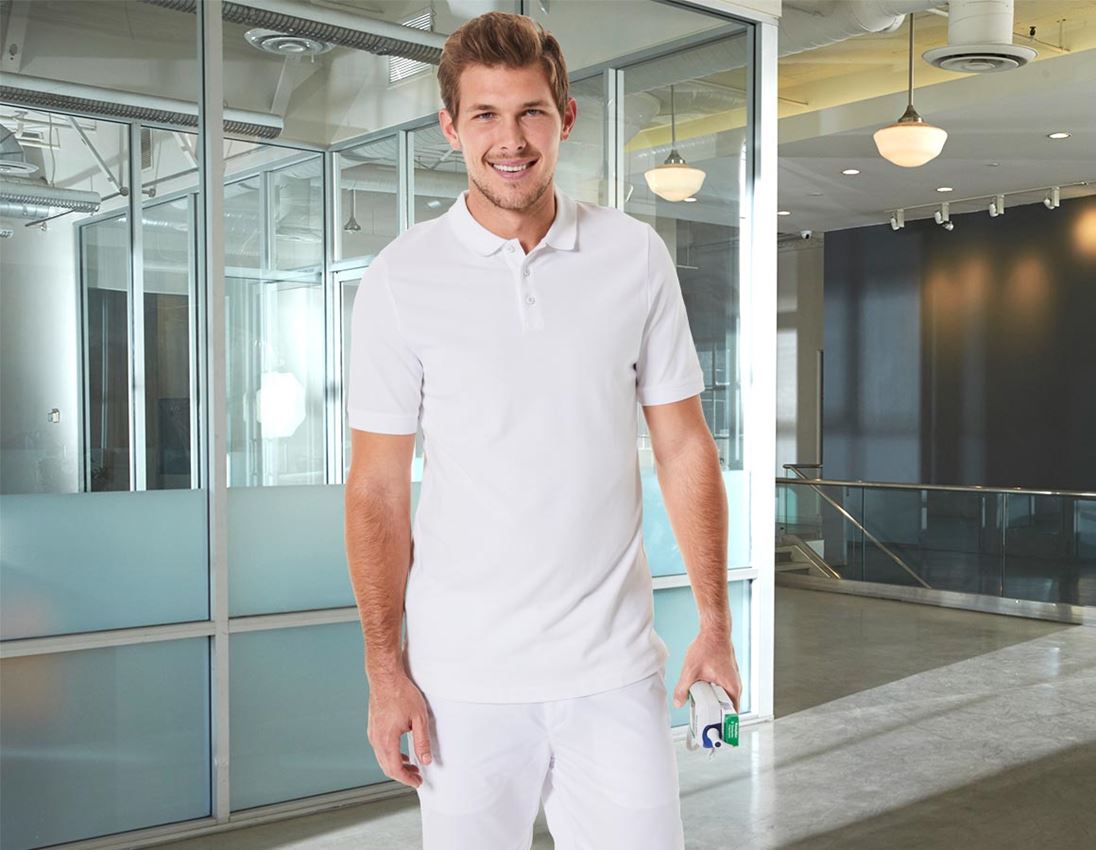 Trička, svetry & košile: e.s. Pique-Polo cotton stretch, long fit + bílá