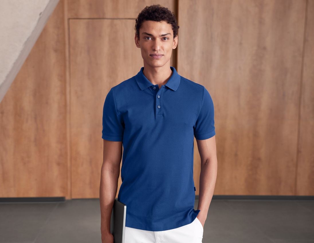 Trička, svetry & košile: e.s. Pique-Polo cotton stretch + alkalická modrá