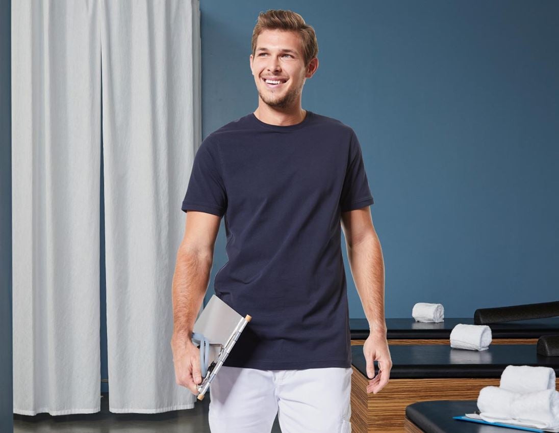Trička, svetry & košile: e.s. Tričko cotton stretch, long fit + tmavomodrá
