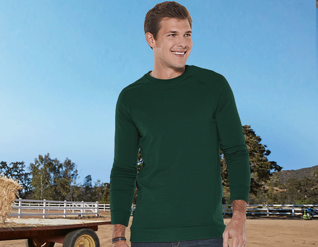 Trička, svetry & košile: e.s. Mikina cotton stretch, long fit + zelená
