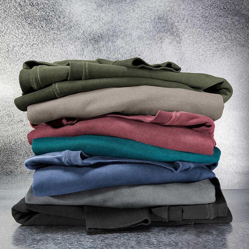 Trička, svetry & košile: e.s. Mikina vintage poly cotton + oxidově černá vintage 2