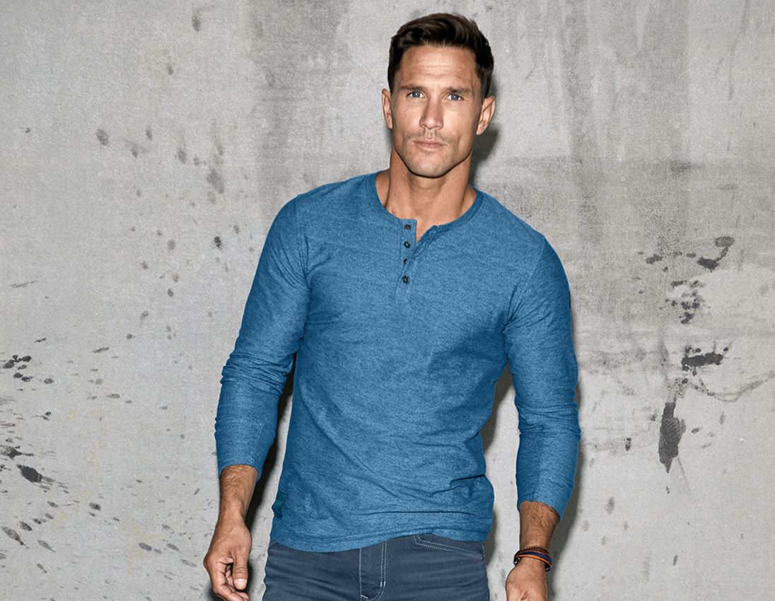 Trička, svetry & košile: Triko s dlouhým rukávem e.s.vintage + ledově modrá melanž