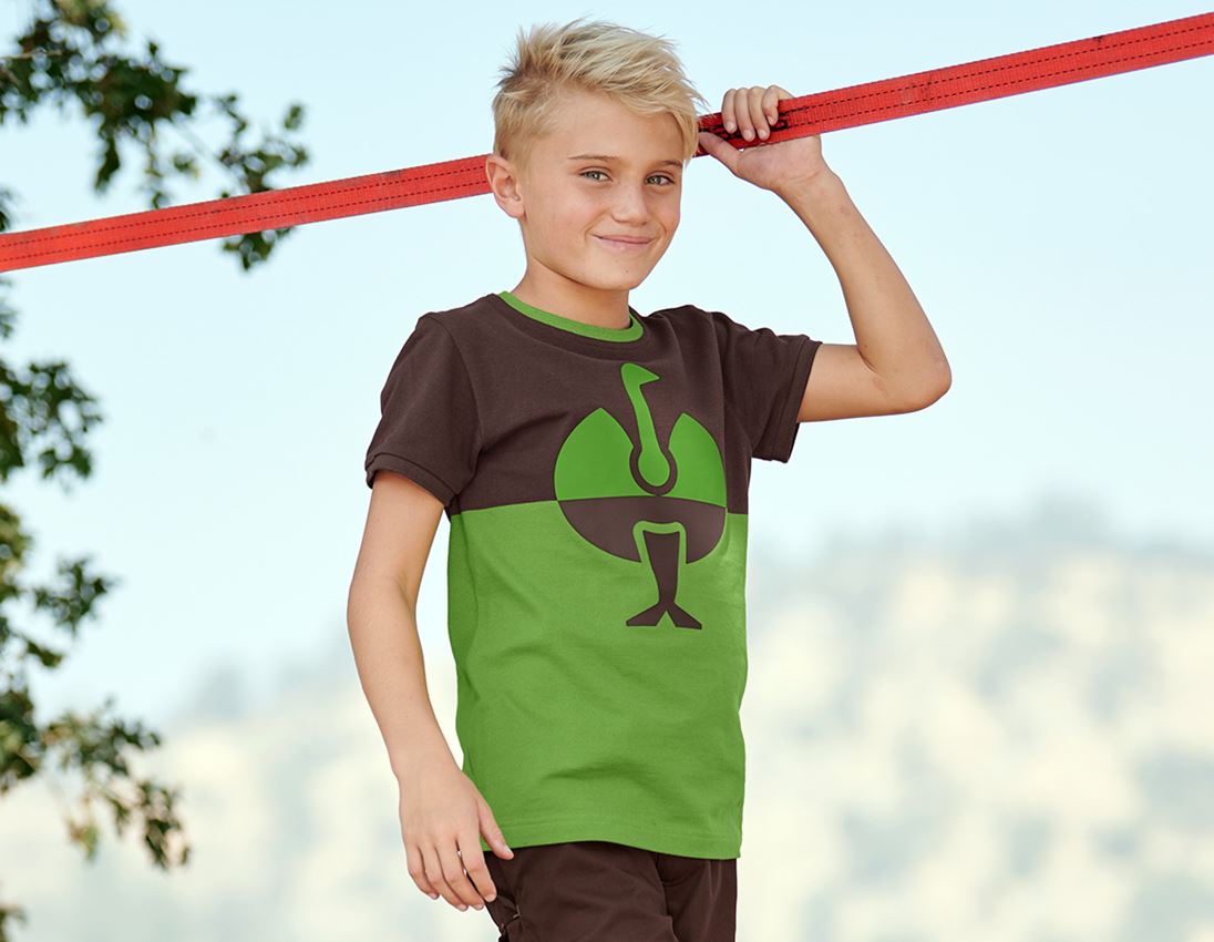 Trička | Svetry | Košile: e.s. Pique-Tričko colourblock, dětské + kaštan/mořská zelená