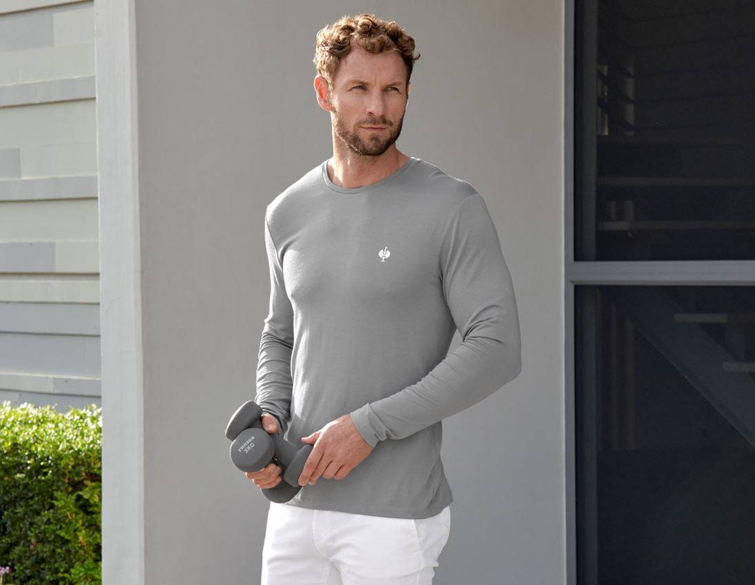 Trička, svetry & košile: Modal-Triko s dlouhým rukávem e.s.concrete + perlově šedá 3