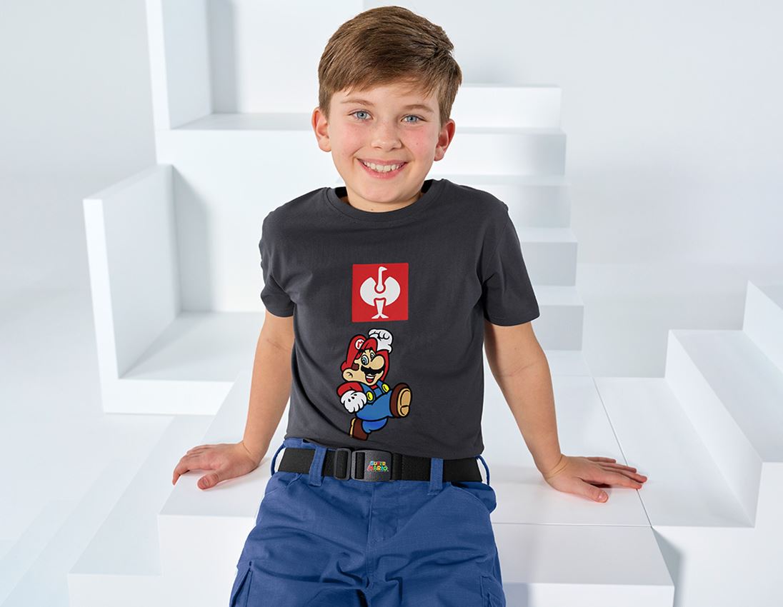Trička | Svetry | Košile: Dětské triko Super Mario + antracit