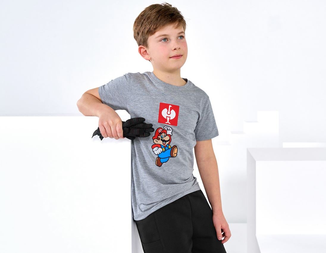 Trička | Svetry | Košile: Dětské triko Super Mario + šedý melír