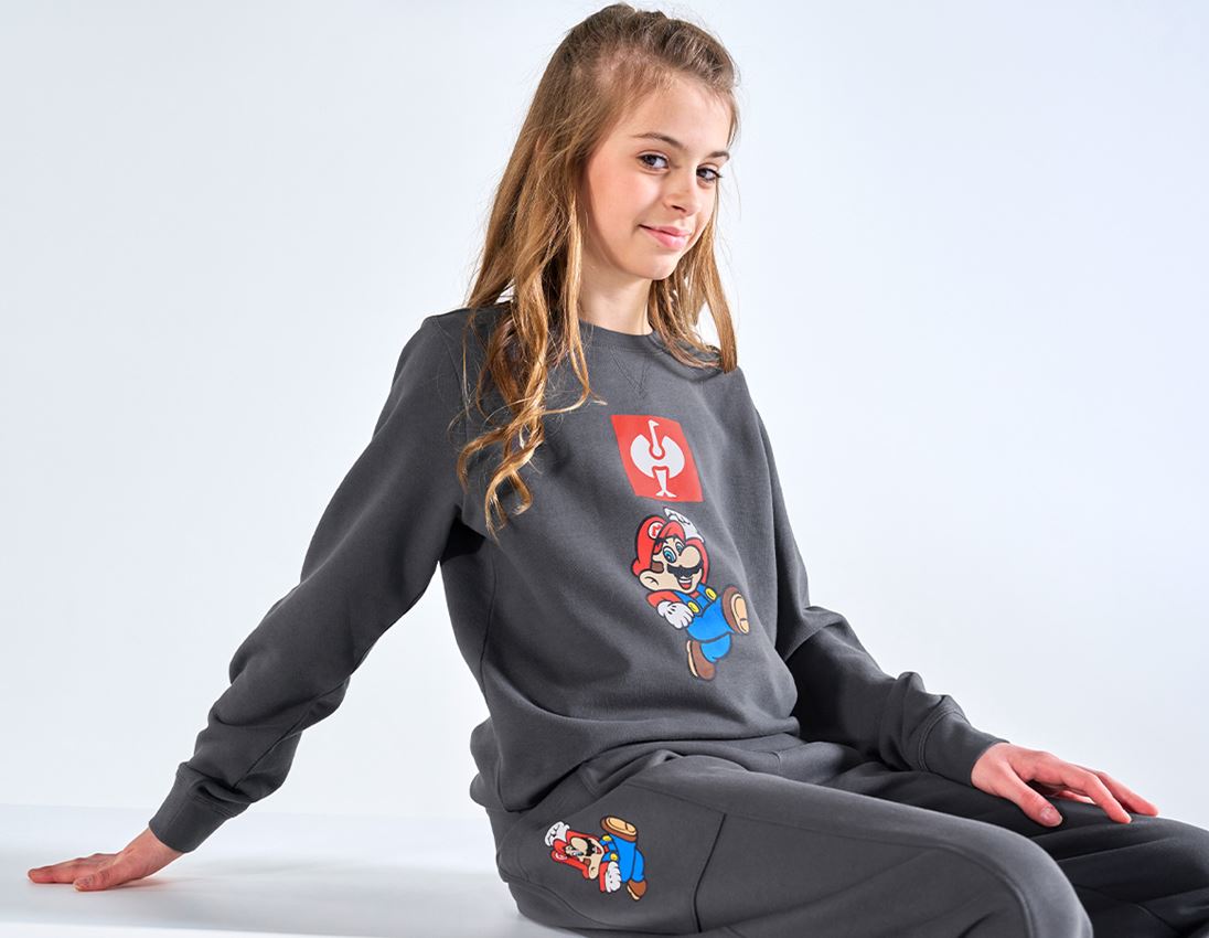 Trička | Svetry | Košile: Dětská mikina Super Mario + antracit 1