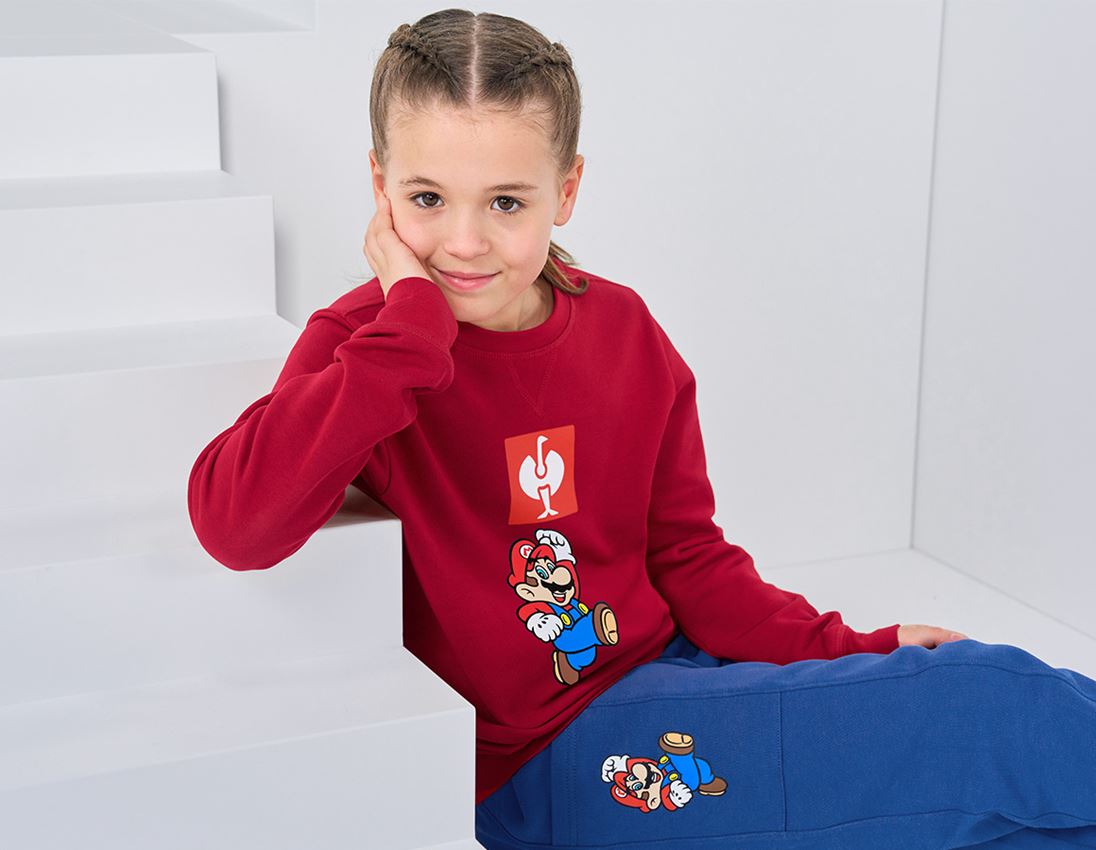 Trička | Svetry | Košile: Dětská mikina Super Mario + ohnivě červená