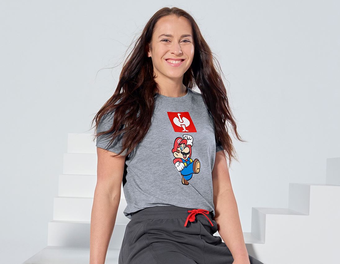 Trička | Svetry | Košile: Dámské triko Super Mario + šedý melír