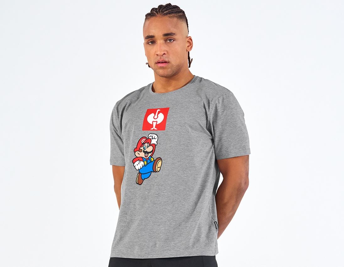 Trička, svetry & košile: Pánské triko Super Mario + šedý melír