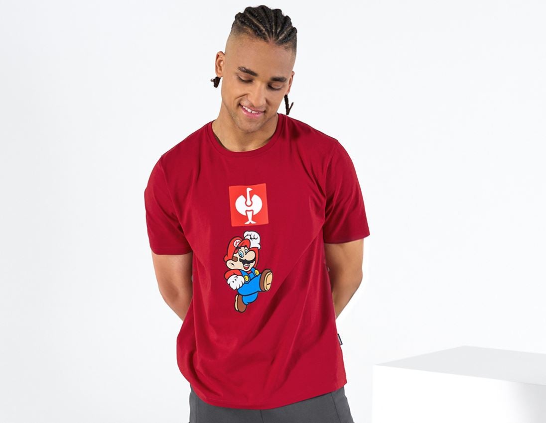 Trička, svetry & košile: Pánské triko Super Mario + ohnivě červená