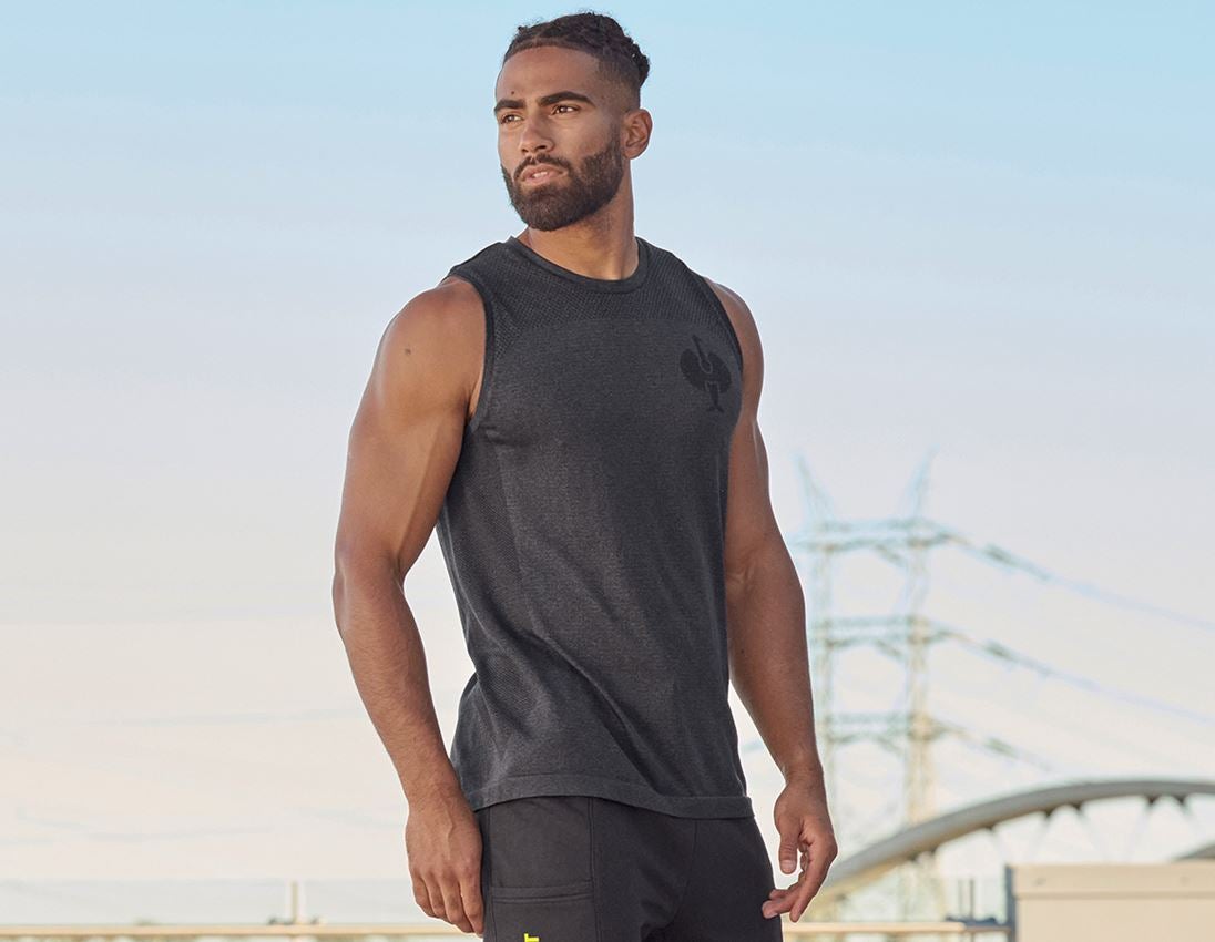 Trička, svetry & košile: Atletické tričko seamless e.s.trail + černá melanž