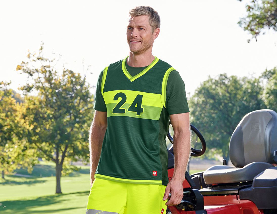 Trička, svetry & košile: Funkční tank triko e.s.ambition + zelená/výstražná žlutá