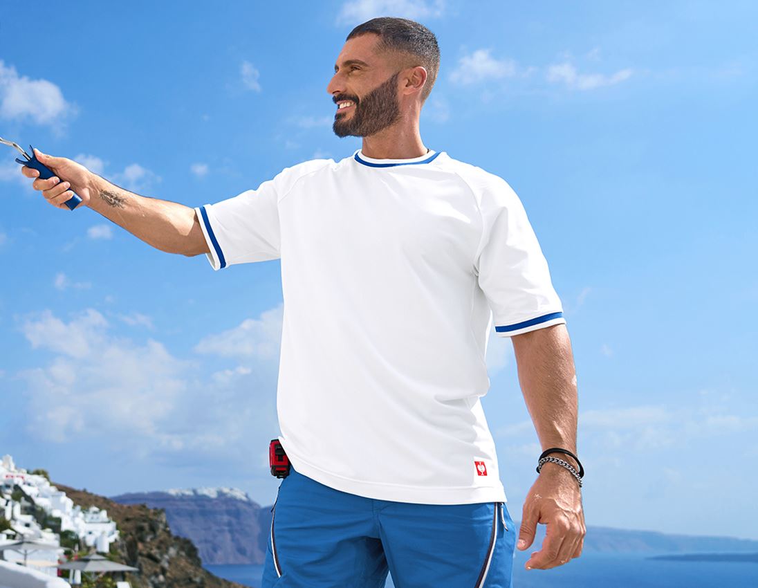 Trička, svetry & košile: Funkční-triko e.s.ambition + bílá/enciánově modrá