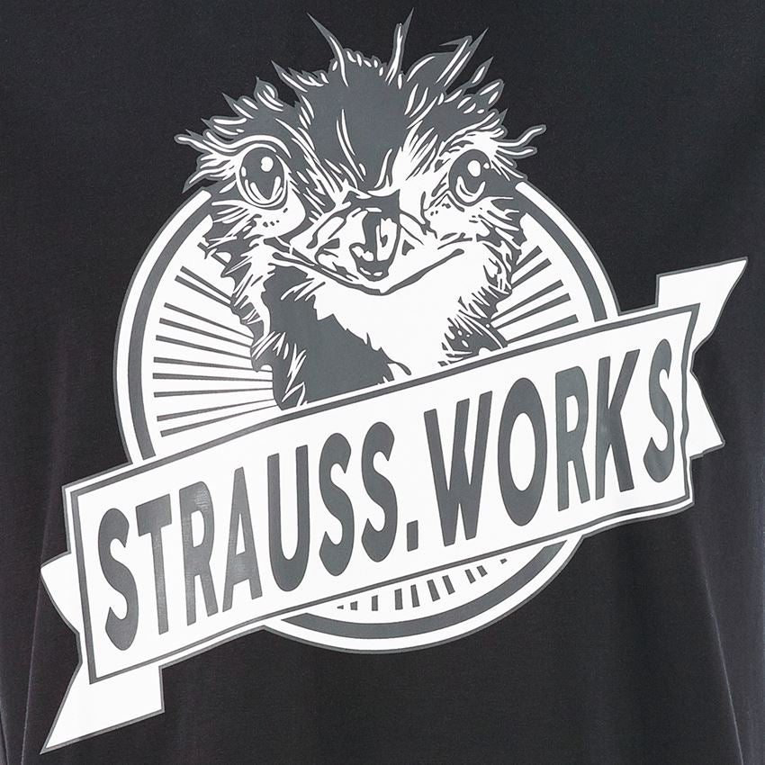 Trička, svetry & košile: e.s. Tričko strauss works + černá/bílá 2