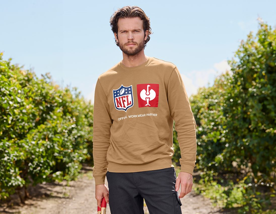 Oděvy: NFL Sweatshirt cotton + mandlově hnědá