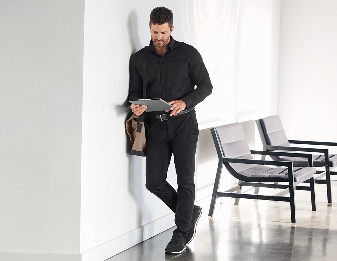 Trička, svetry & košile: e.s. Business košile cotton stretch, comfort fit + černá 1