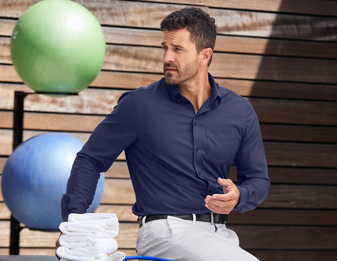 Trička, svetry & košile: e.s. Business košile cotton stretch, comfort fit + tmavomodrá 1