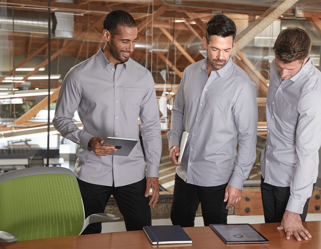 Trička, svetry & košile: e.s. Business košile cotton stretch, comfort fit + mlhavě šedá 2