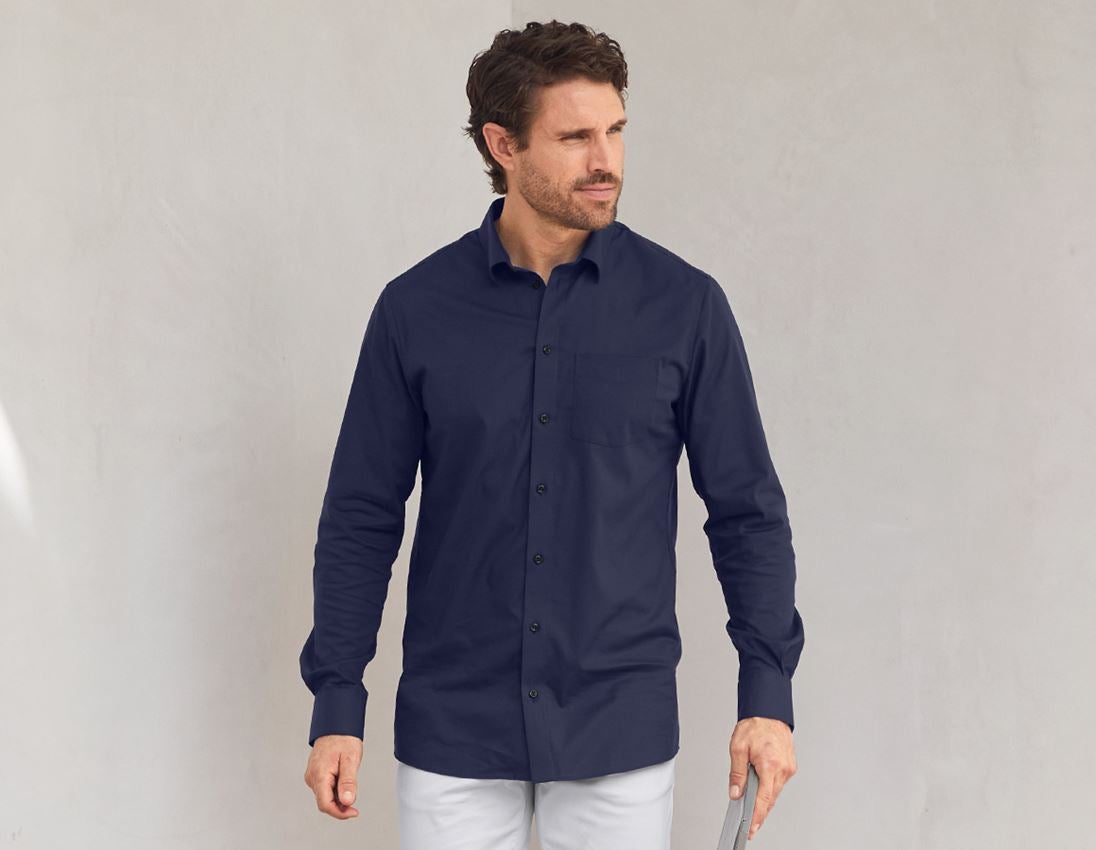 Trička, svetry & košile: e.s. Business košile cotton stretch, regular fit + tmavomodrá