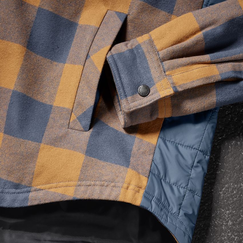 Trička, svetry & košile: Celoroční  kostkovaná košile e.s.iconic + mandlově hnědá/oxidově modrá 2