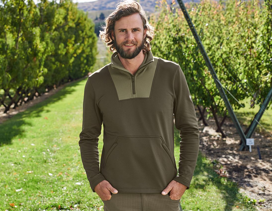 Trička, svetry & košile: Funkční-Troyer thermo stretch e.s.concrete + bahnitá zelená/kavylová zelená