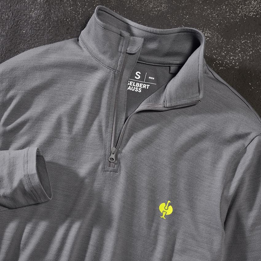 Trička, svetry & košile: Troyer Merino e.s.trail + čedičově šedá/acidově žlutá 2
