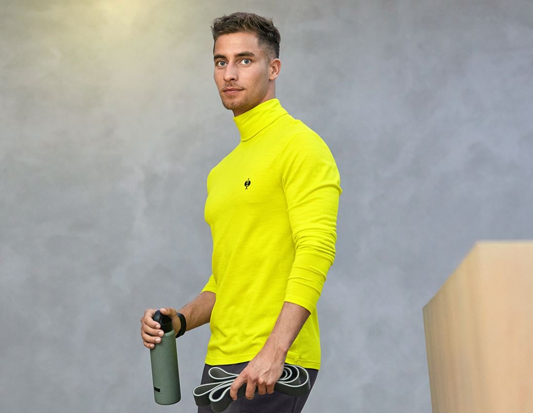 Trička, svetry & košile: Triko s rolákem Merino e.s.trail + acidově žlutá/černá 2