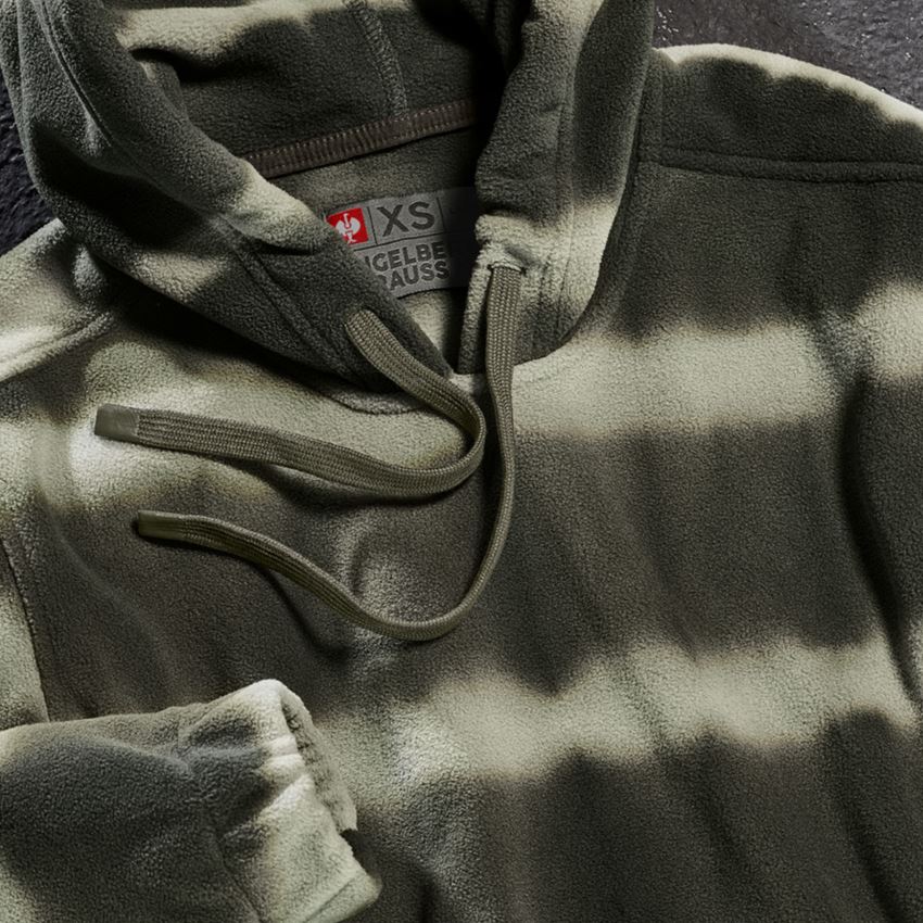 Trička | Svetry | Košile: Fleecová mikina s kapuci tie-dye e.s.motion ten,da + maskovací zelená/rašelinová zelená 2