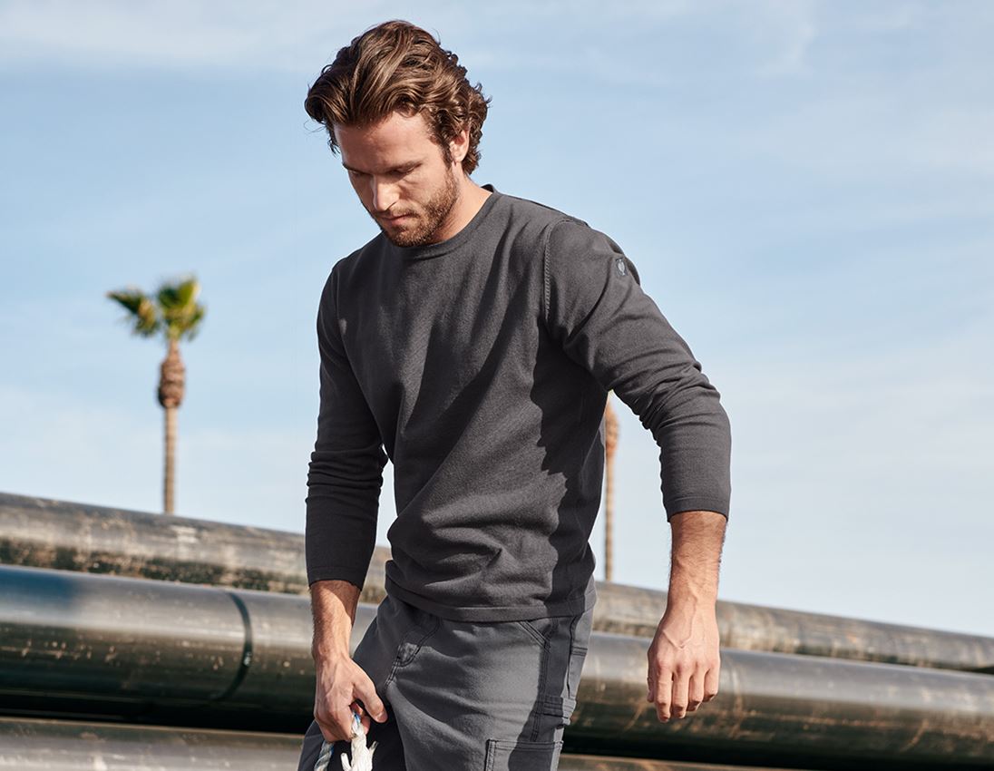 Trička, svetry & košile: Pletený svetr e.s.iconic + karbonová šedá 2