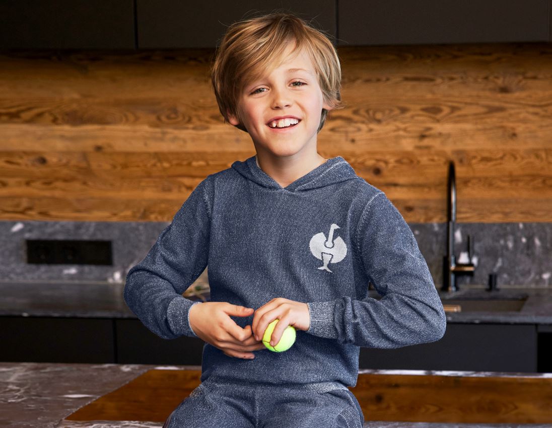 Trička | Svetry | Košile: e.s. Mikina s kapucí homewear, dětské + hlubinněmodrá