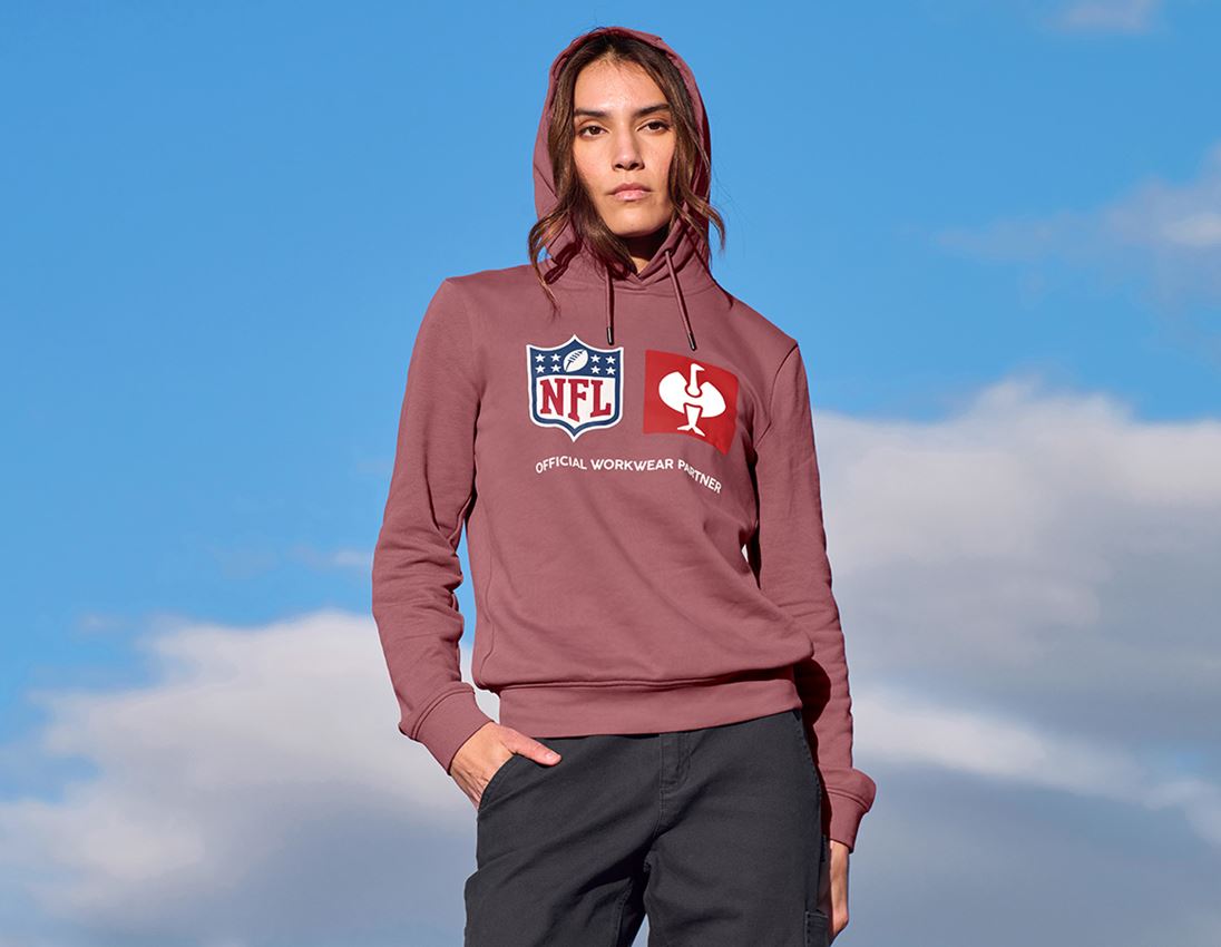 Spolupráce: NFL Hoodie cotton, ladies + oxidově červená 2