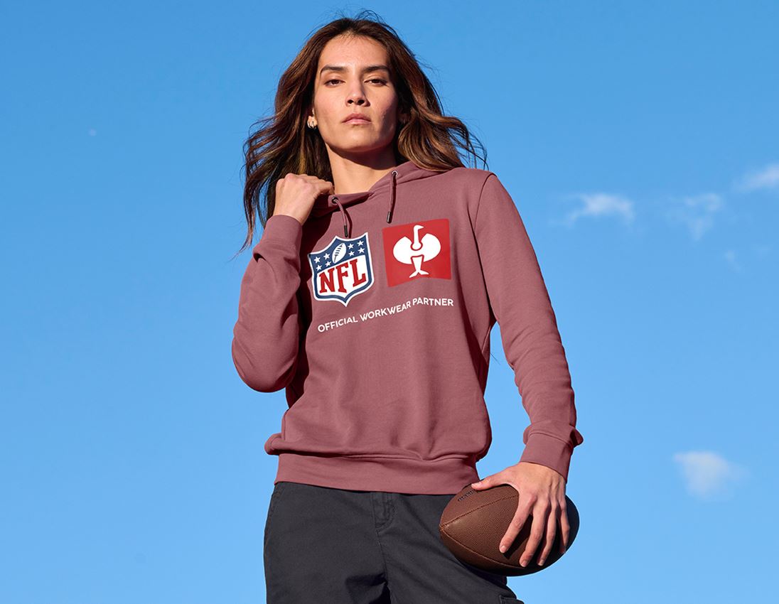 Spolupráce: NFL Hoodie cotton, ladies + oxidově červená