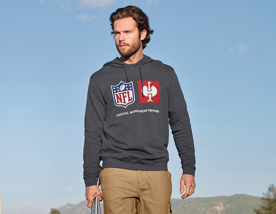 Spolupráce: NFL Hoodie cotton + karbonová šedá