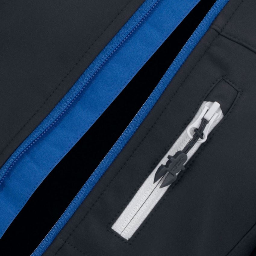 Bundy: Softshellová bunda e.s.motion 2020, dětská + grafit/enciánově modrá 2