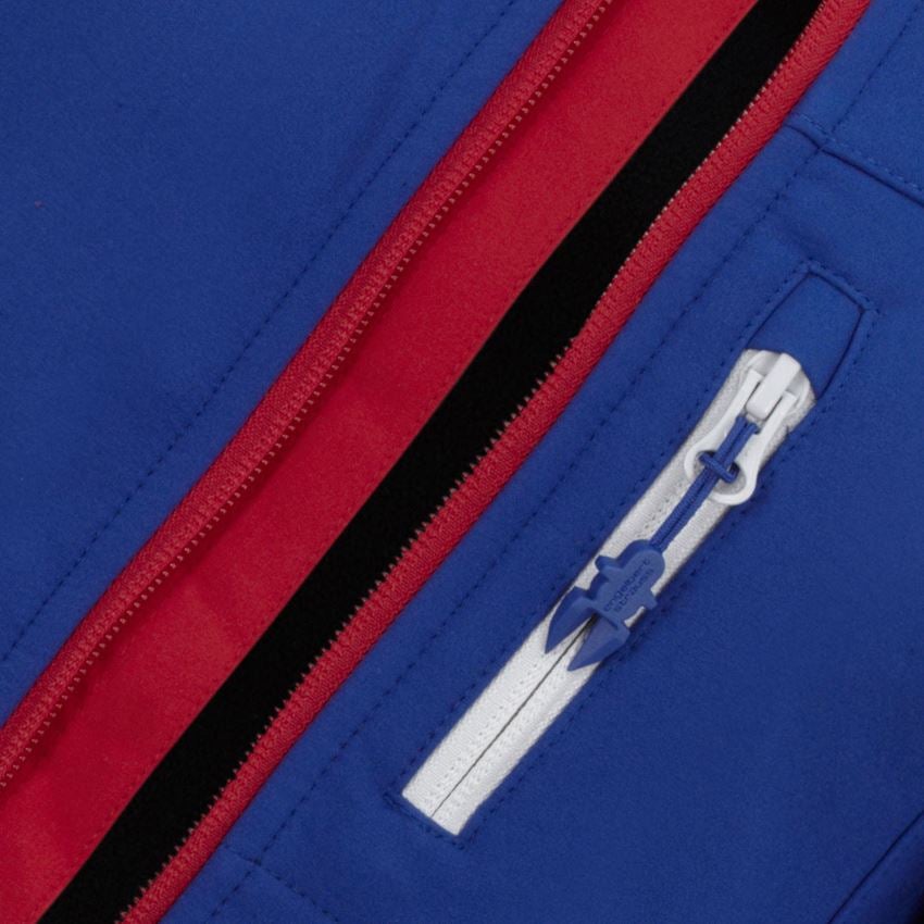 Témata: Softshellová bunda e.s.motion 2020, dětská + modrá chrpa/ohnivě červená 2