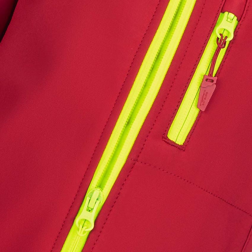 Bundy: Softshellová bunda e.s.motion 2020, dětská + ohnivě červená/výstražná žlutá 2
