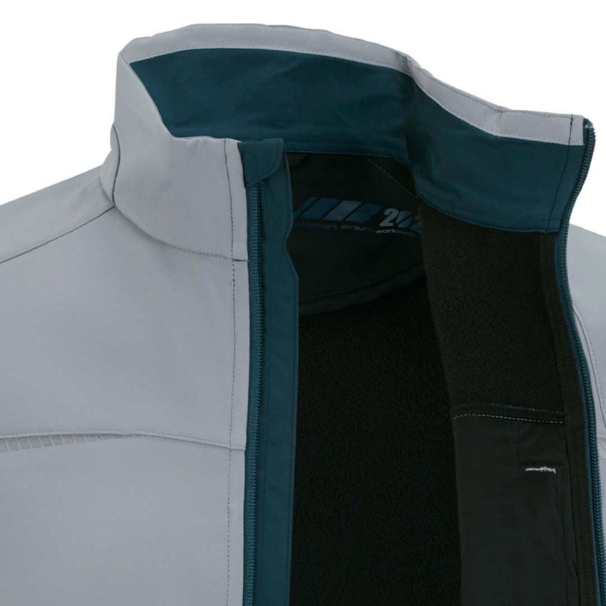 Instalatéři: Softshellová bunda e.s.motion 2020 + platinová/mořská modrá 2