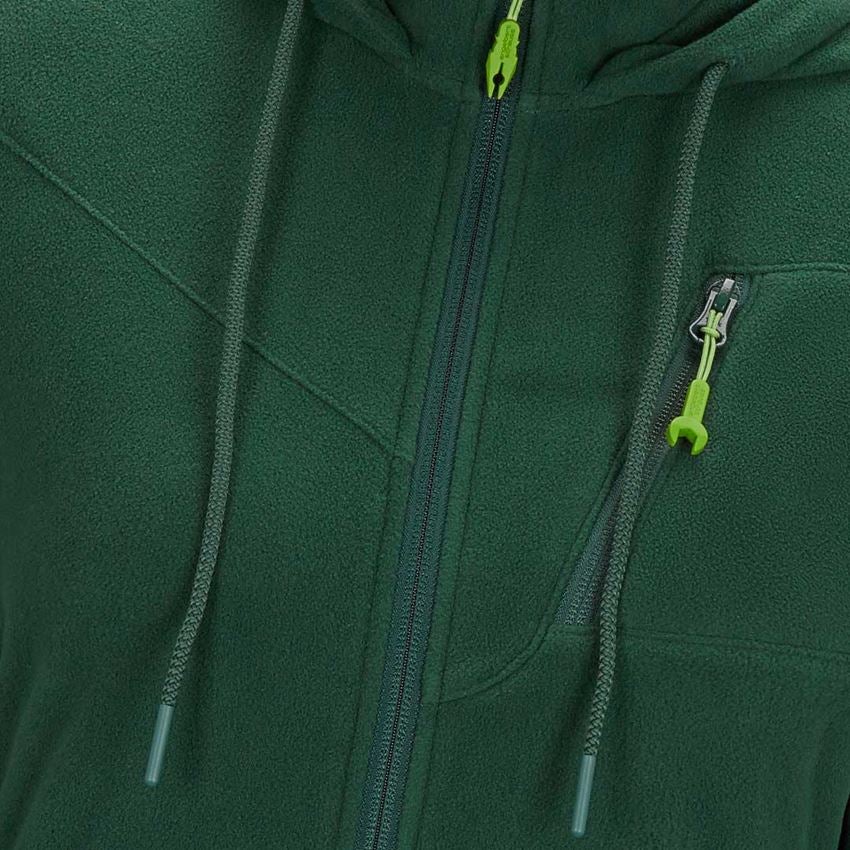 Pracovní bundy: Fleecová bunda s kapucí e.s.motion 2020, dámská + zelená 2