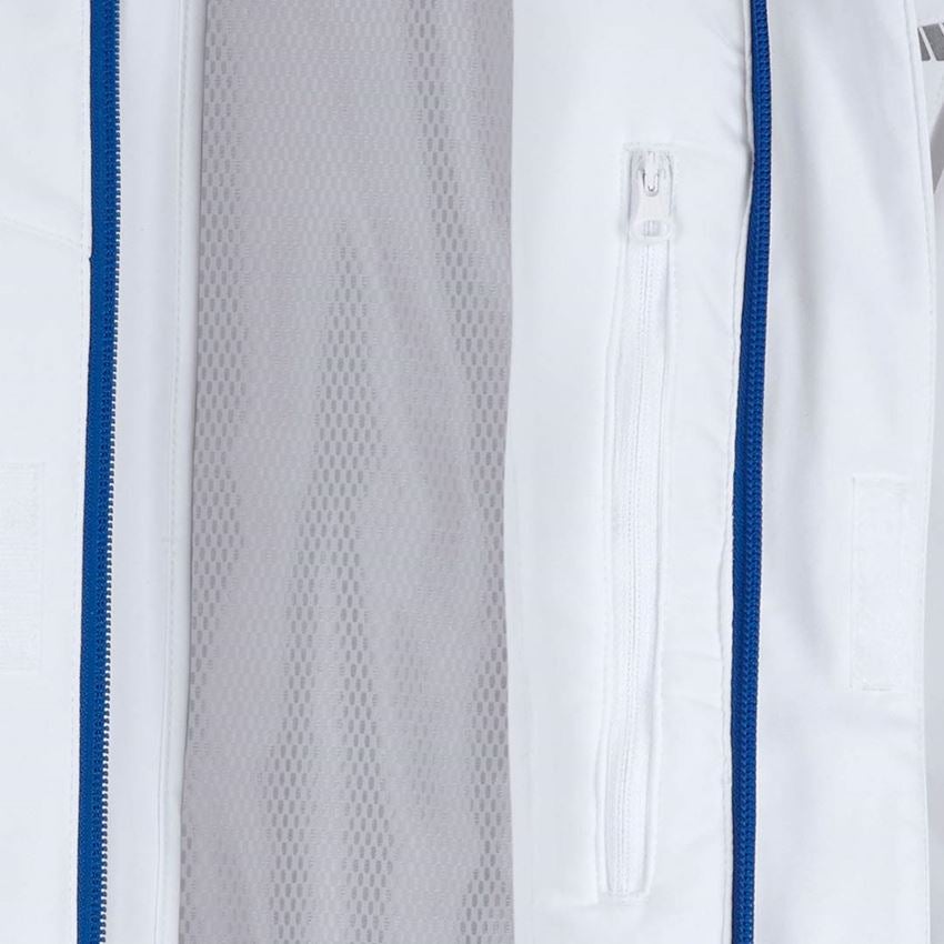 Pracovní bundy: Zimní softshellová bunda e.s.motion 2020, pánská + bílá/enciánově modrá 2