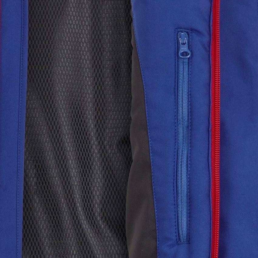 Chlad: Zimní softshellová bunda e.s.motion 2020, pánská + modrá chrpa/ohnivě červená 2