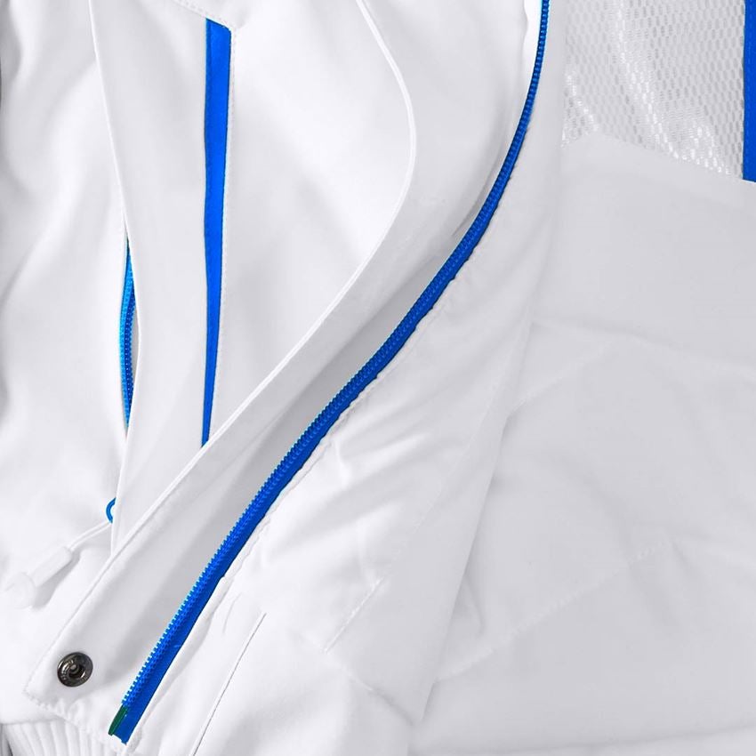 Pracovní bundy: Zimní softshellová bunda e.s.motion 2020, dámská + bílá/enciánově modrá 2